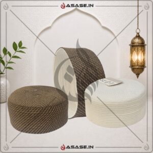 Best Quality JJ Cap white golden brown reversible namaz topi premium islamic cap