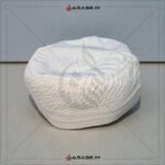 Pure White Hard Cotton Namaz Topi - Stiff Material Detail for Men.