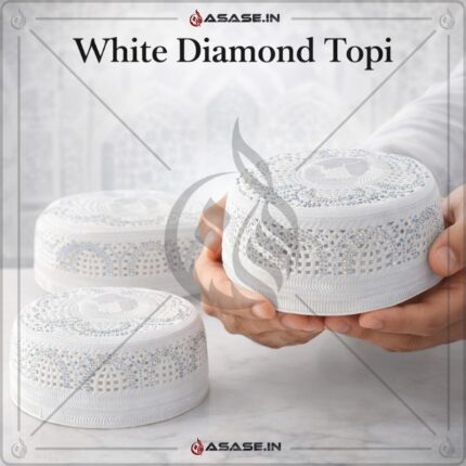 premium white diamond Topi for men