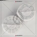 premium white diamond islamic cap for men