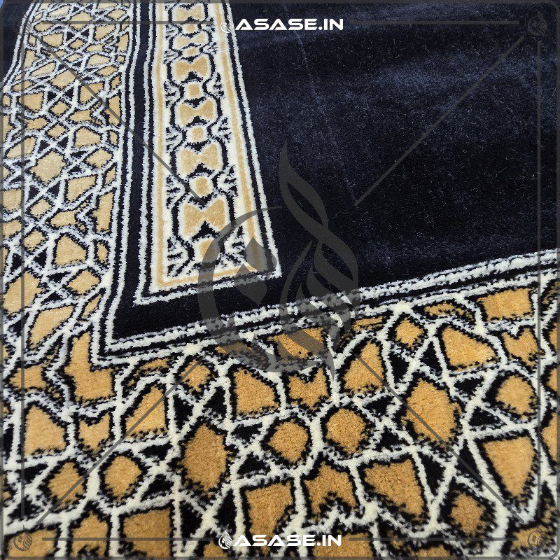 Luxury Quality Janamaz Black Gold high quality fabric detail