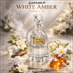 White Amber Attar luxury perfume presentation
