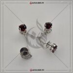 Asase Zircon Double Kaj Kurta Button for Men - Red - M01