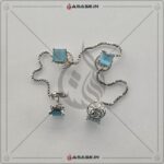 Asase Zircon Double Kaj Kurta Button for Men - Sky Blue - M03