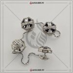 Asase Zircon Double Kaj Kurta Button for Men - Black - B02