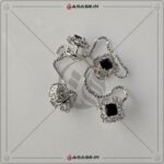 Asase Zircon Double Kaj Kurta Button for Men - Black - B03