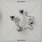 Asase Zircon Double Kaj Kurta Button for Men - Black - B06