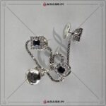 Asase Zircon Double Kaj Kurta Button for Men - Black - M06