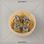 Asase Zircon Double Kaj Kurta Button for Men - Gold - S01 - Image 2