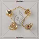 Asase Zircon Double Kaj Kurta Button for Men - Golden - B07