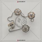 Asase Zircon Double Kaj Kurta Button for Men - Rose Gold - B02