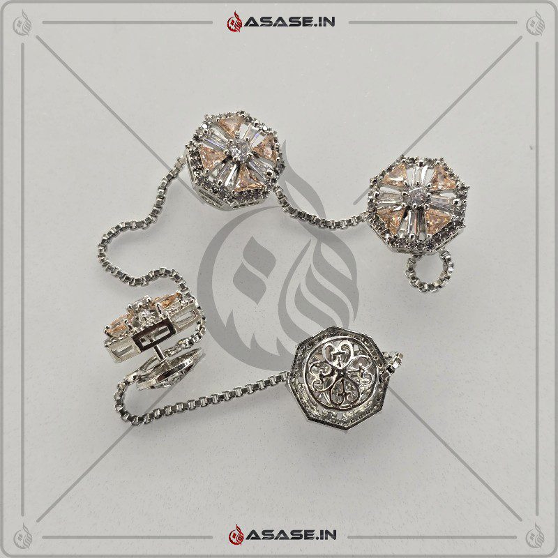 Asase Zircon Double Kaj Kurta Button for Men – Rose Gold – B02 Asase Zircon Double Kaj Kurta Button for Men - Rose Gold - B02 - Image 1