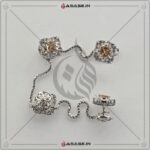 Asase Zircon Double Kaj Kurta Button for Men - Rose Gold - B05