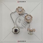 Asase Zircon Double Kaj Kurta Button for Men - Rose Gold - B09