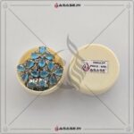 Asase Zircon Double Kaj Kurta Button for Men - Sky Blue - B01 - Image 2