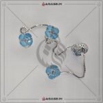 Asase Zircon Double Kaj Kurta Button for Men - Sky Blue - M02