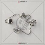 Asase Zircon Double Kaj Kurta Button for Men - White - M02