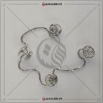 Asase Zircon Double Kaj Kurta Button for Men - White - M05