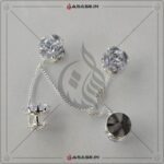 Asase Zircon Double Kaj Kurta Button for Men - White - M07