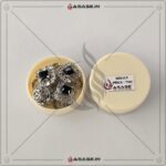 Asase Zircon Double Kaj Kurta Button for Men - Black - B03 - Image 2