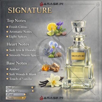 Signature Attar fresh citrus aromatic light spice notes