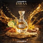 Esraa Gold by Rasasi side view premium fragrance