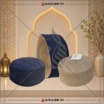 Reversible JJ Cap navy blue beige premium namaz topi Islamic cap display Asase Store