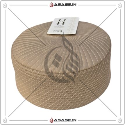 JJ Cap golden beige side premium stitching namaz topi reversible kufi cap