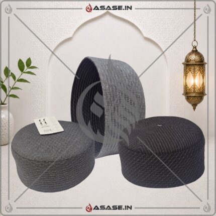 Premium Quality JJ Cap grey dark coffee reversible namaz topi islamic cap Asase Store