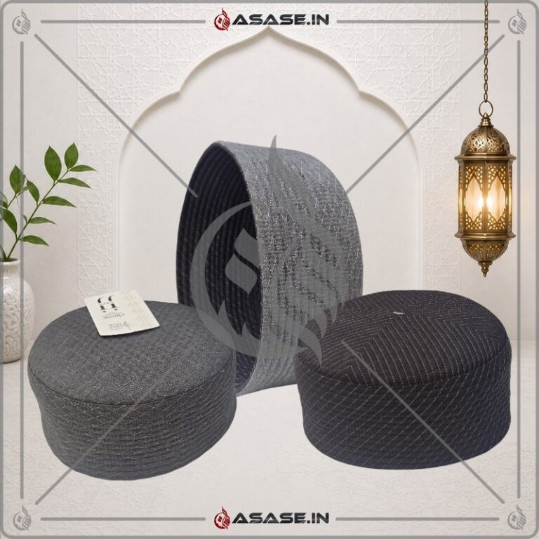 Premium Quality JJ Cap grey dark coffee reversible namaz topi islamic cap Asase Store