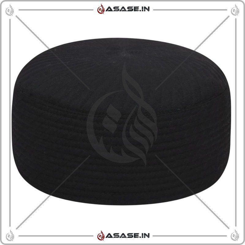 Premium JJ Caps black side reversible namaz topi elegant kufi cap comfortable fit