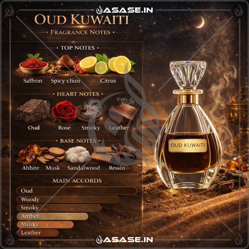 Oud Kuwaiti Attar fragrance notes saffron oud rose musk
