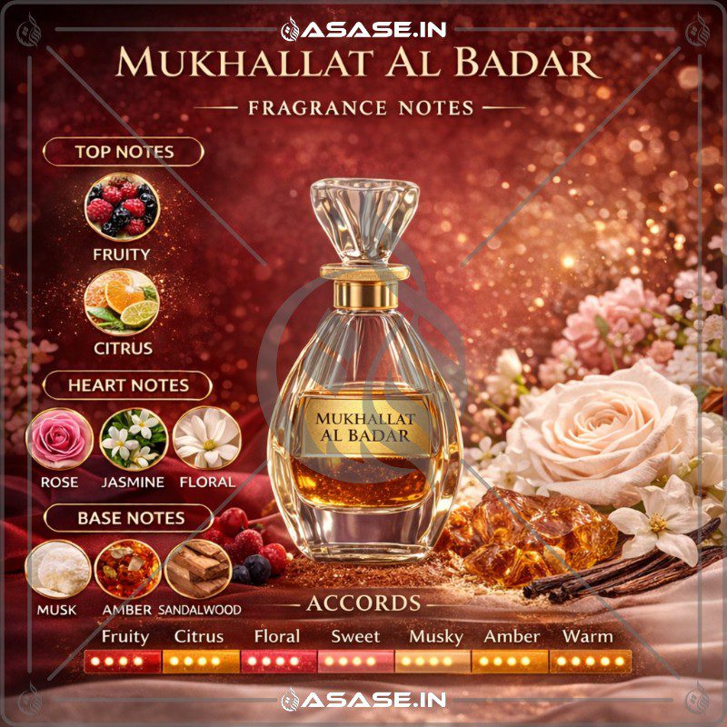 Mukhallat Al Badar Attar fragrance notes fruity floral amber musk