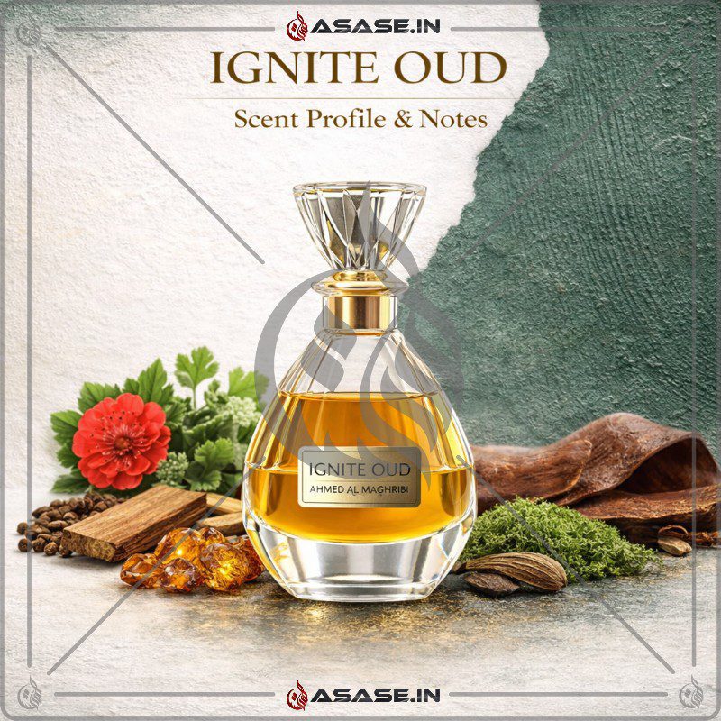 Ignite Oud Attar luxury oriental perfume with amber accords